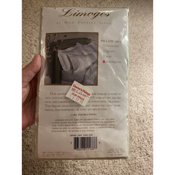 Limoges Sage Green Square Euro Shams Pillow Case New Sateen Thread 312 Count - Picture 4 of 6